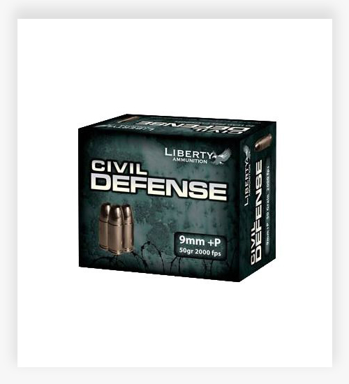 Liberty Ammunition Civil Defense 9mm +P Pistol Ammo
