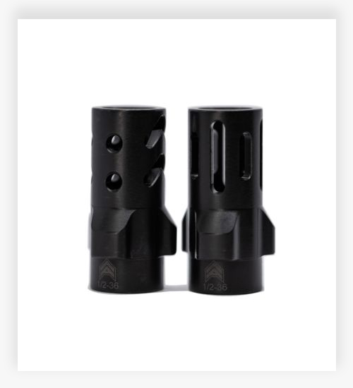 Angstadt Arms 3-Lug Dual Chevron 9mm Muzzle Brake