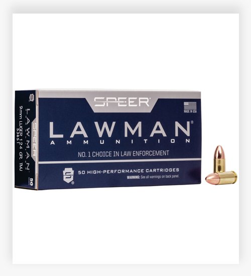 Speer Lawman Handgun Training 9mm Luger 124 Grain TMJ Centerfire Pistol Ammo
