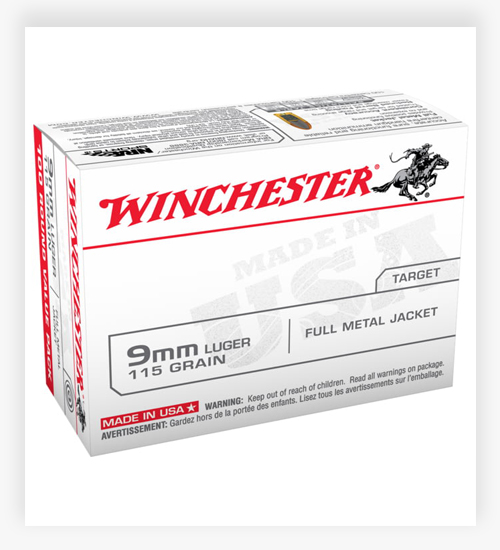 Winchester USA HANDGUN 9mm Luger 115 Grain FMJ Ammo