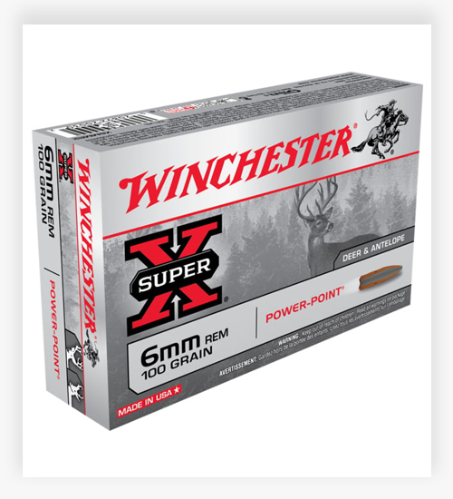Winchester SUPER-X RIFLE 6mm Remington 100 GR Power-Point Ammo