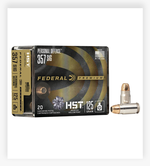 Federal Premium Centerfire Handgun Ammunition 125 GR HST JHP 357 Sig Ammo