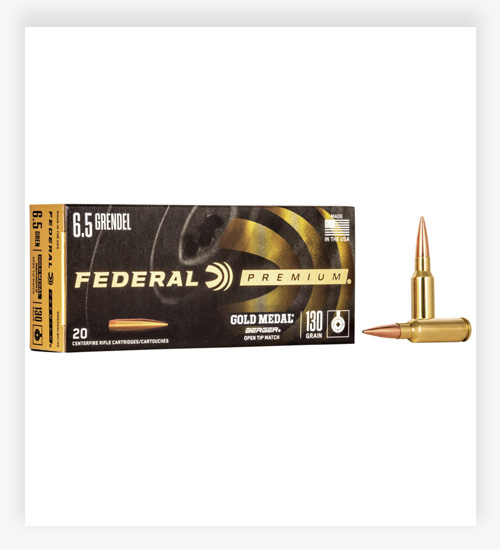 Federal Premium LONG RANGE 6.5mm Grendel 130 GR Berger Hybrid Open Tip Match Ammo