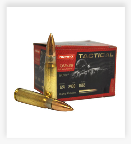 Norma Tactical 7.62x39mm 124 GR FMJ Ammo