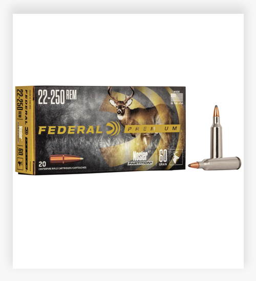 Federal Premium VITAL-SHOK 60 GR Nosler Partition .22-250 Remington Ammo