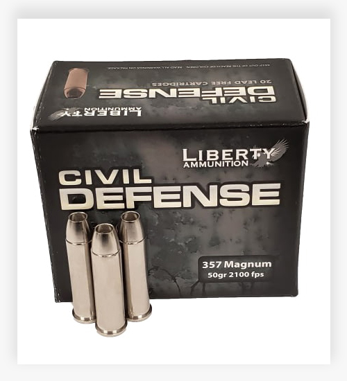 Liberty Ammunition Civil Defense .357 Magnum 50 Grain Hollow Point Ammo