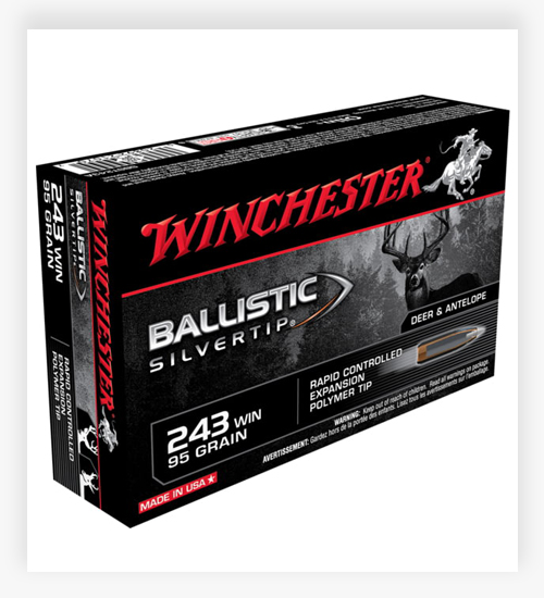 Winchester BALLISTIC SILVERTIP 95 GR Rapid Expansion Polymer Tip 243 WSSM Ammo