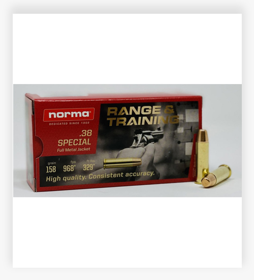Norma Range Training FMJ 158 GR 38 Special Ammo