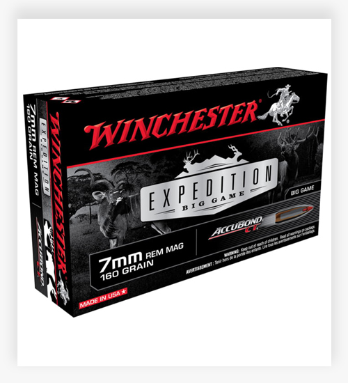 Winchester Ammo Expedition Big Game 160 GR AccuBond 7mm Rem Magnum Ammo