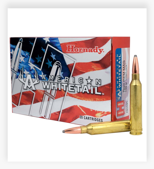 Hornady American Whitetail 139 Grain InterLock SP 7mm Rem Magnum Ammo