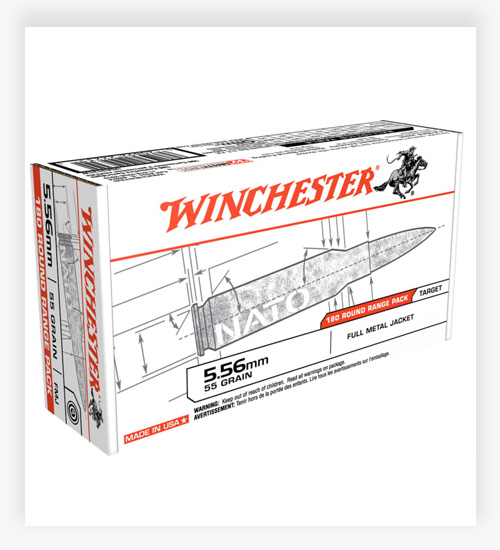 Winchester USA RIFLE 5.56x45mm NATO 55 GR Full Metal Jacket 5.56 Ammo