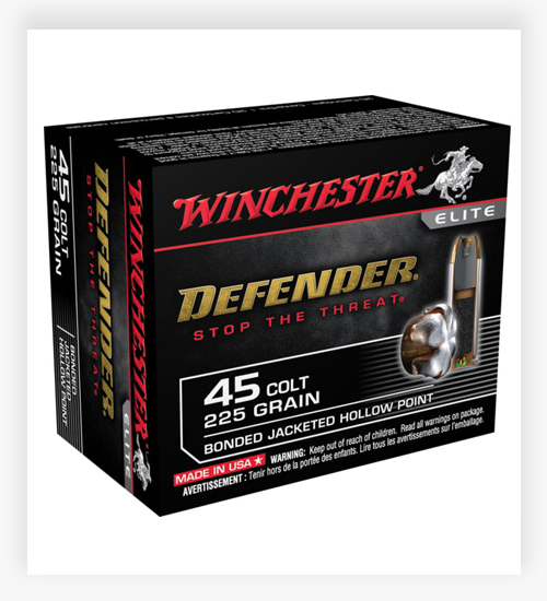 Winchester DEFENDER HANDGUN 225 GR Bonded JHP 45 Long Colt Ammo