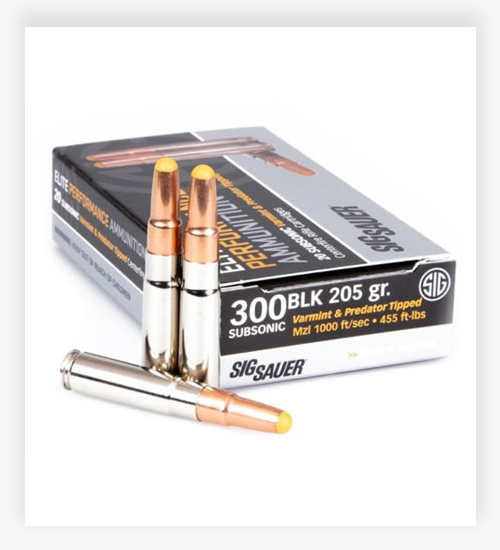 Sig Sauer Subsonic .300 AAC Blackout 205 Grain Subsonic Hunting Tipped Ammo