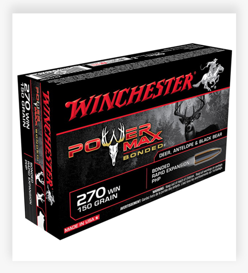 Winchester POWER MAX BONDED .270 Winchester 150 GR Bonded Rapid Expansion Protected Hollow Point 270 Ammo