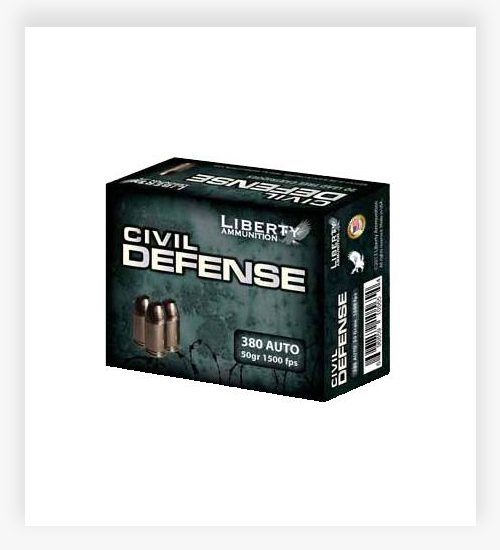 Liberty Ammunition Civil Defense .380 ACP 50 GR Hollow Point Ammo