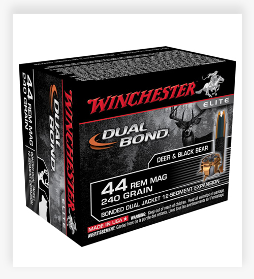 Winchester DUAL BOND HANDGUN 240 GR Bonded Dual Jacket Brass 44 Magnum Ammo