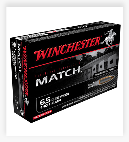 Winchester MATCH 6.5 Creedmoor 140 GR Boat Tail Hollow Point Ammo