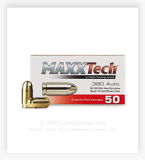 MAXXTech Pobjeda Technology 380 ACP 95 Grain FMJ 