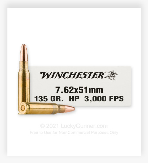Winchester 7.62x51 Winchester 135 Grain Sierra HP 