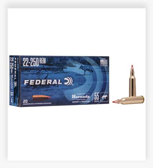 Federal Premium HORNADY V-MAX .22-250 Remington 55 GR Ammo