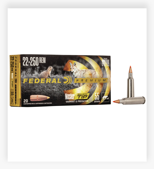 Federal Premium V-SHOK 55 GR Nosler Ballistic Tip .22-250 Remington Ammo