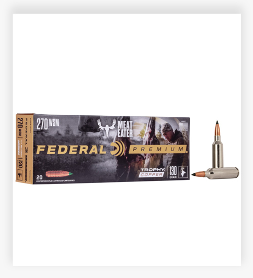 Federal Premium VITAL-SHOK 130 GR Trophy Copper 270 Win Short Magnum Ammo