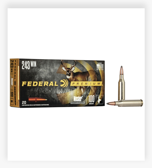 Federal Premium VITAL-SHOK .243 Winchester 100 GR Nosler Partition 243 WSSM Ammo