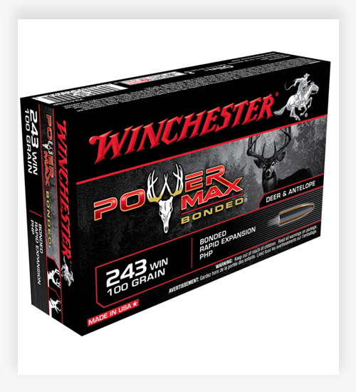 Winchester POWER MAX BONDED .243 Winchester 100 GR 243 WSSM Ammo