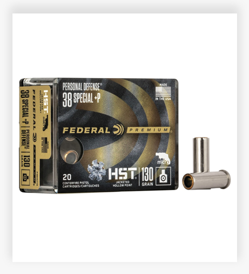 Federal Premium 130 GR HST JHP .38 Special +P Ammo