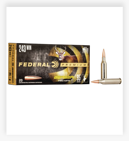 Federal Premium BERGER HYBRID HUNTER .243 Winchester 95 GR 243 WSSM Ammo