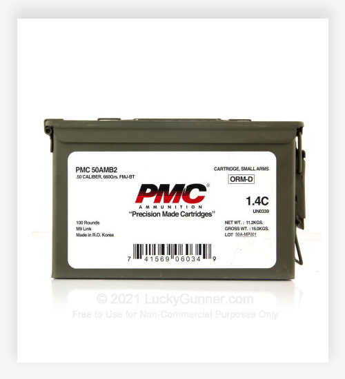 PMC Can 50 Cal Ammo BMG 660 GR FMJBT