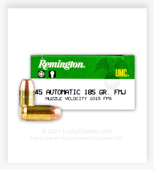 Remington UMC 45 ACP Ammo 185 Grain MC