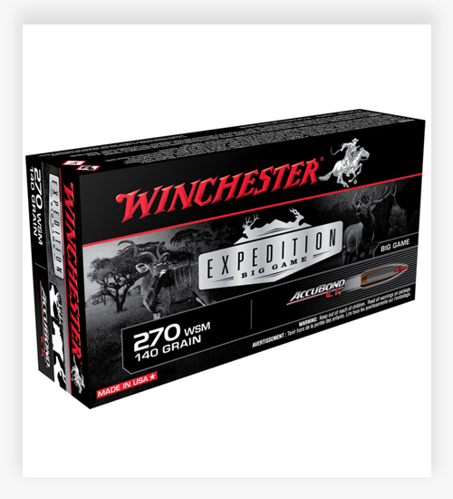 Winchester Ammo Expedition Big Game 140 Gr AccuBond 270 Win Short Magnum Ammo