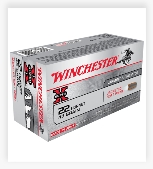 Winchester SUPER-X RIFLE 45 GR Jacketed Soft Point 22 Hornet Ammo