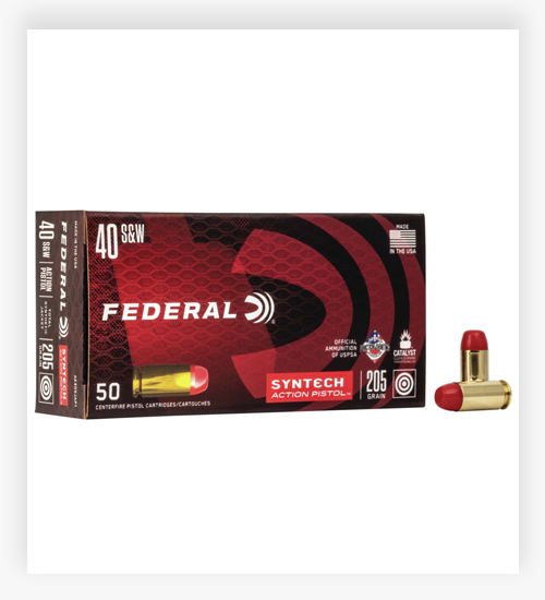 Federal Premium 205 GR Syntech Jacket Flat Nose 40 S&W Ammo