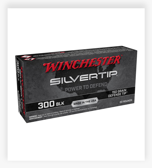 Winchester Silvertip 150 Grain Defense Tip NPJ 300 Blackout Ammo