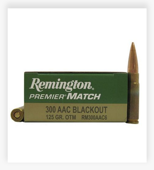 Remington Premier Match .300 AAC Blackout 125 Grain Sierra MatchKing Open Tip Match 300 Blackout Ammo
