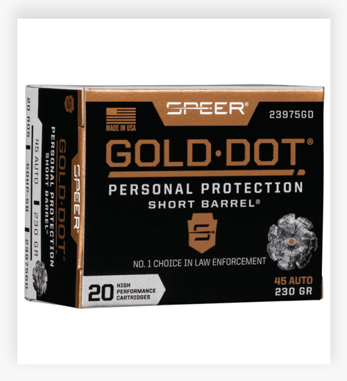 Speer Gold Dot 230 GR Gold Dot Hollow Point 45 ACP Ammo