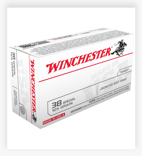 WINCHESTER 125 GR Jacketed Flat Point 38 Special Ammo