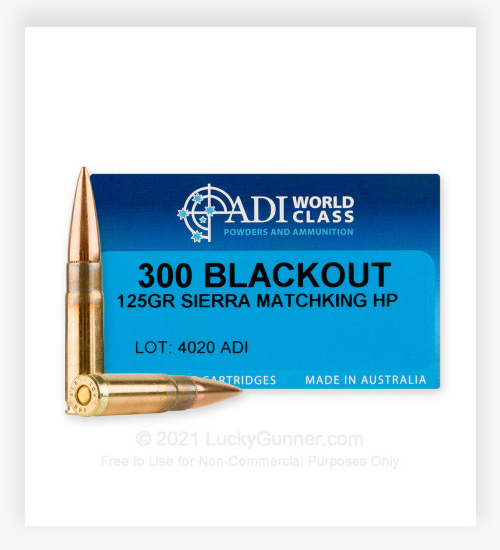 ADI World Class 300 AAC Blackout Ammo 125 Grain HP MatchKing