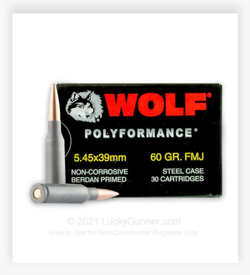 Wolf Polyformance 5.45x39mm Ammo 60 Grain FMJ