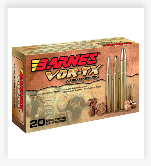 Barnes Vor-Tx Safari Centerfire 300 GR TSX Flat Base 375 H&H Magnum Ammo
