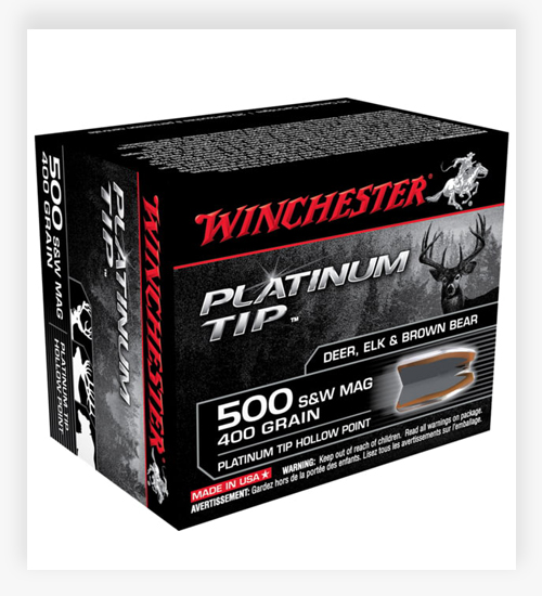Winchester 400 GR Platinum Tip Hollow Point 500 S&W Magnum Ammo
