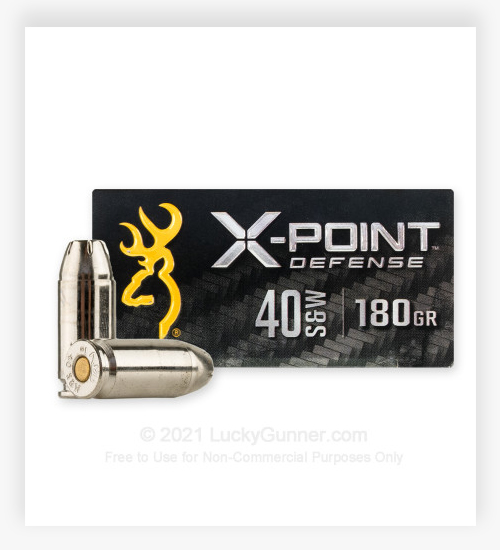 Browning X-Point Defense 40 S&W 180 Grain JHP 