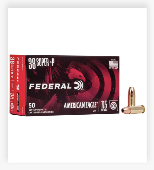 Federal Premium 115 GR Jacketed Hollow Point .38 Super +P Ammo