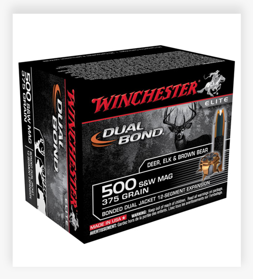 Winchester DUAL BOND 375 GR Bonded Dual Jacket 500 S&W Magnum Ammo