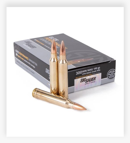 Sig Sauer SIG Match Grade Rifle Ammunition .300 Winchester Magnum 190 GR Open Tip Match Ammo