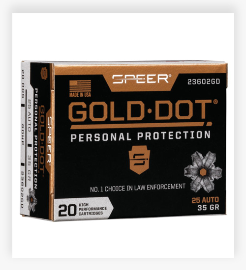 Speer Gold Dot 35 GR Gold Dot Hollow Point 25 ACP Ammo