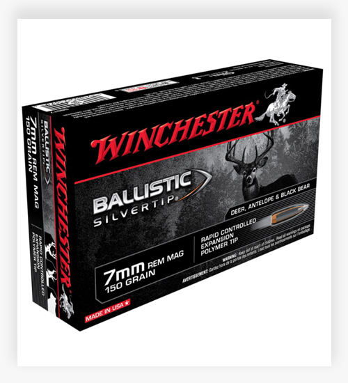 Winchester BALLISTIC SILVERTIP 150 GR Fragmenting Polymer Tip 7mm Rem Magnum Ammo