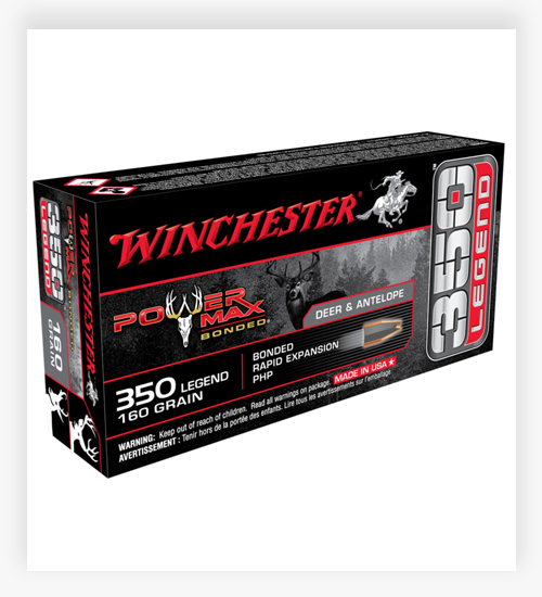 Winchester POWER MAX BONDED 160 GR Bonded Rapid Expansion Protected Hollow Point 350 Legend Ammo